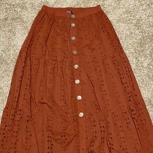 Burnt Orange Long Skirt for FALL